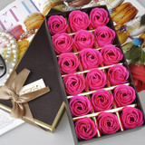 创意18朵玫瑰香皂花礼盒装情人节圣诞节送女友老师父母礼物包邮