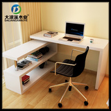 转角简约书桌书架组合转角电脑桌台式桌家用书桌柜连体定做D87