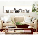 北欧风格动物客厅装饰画现代卡通挂画卧室壁画沙发背景墙画猫