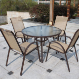 星巴克户外桌椅组合五件套装铁艺室外阳台休闲桌椅庭院花园椅防腐