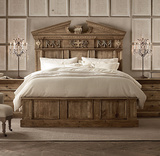 复古欧式家具美式法式乡村风格实木床家具LOFT风格全松木雕花床