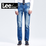 浅蓝色男装商务休闲牛仔裤 修身款正品Lee Lff专柜男士长款牛仔裤