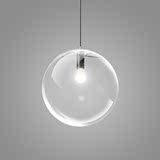 透明玻璃球吊灯创意现代简约单头餐厅吧台儿童房卧室休闲区圆球形