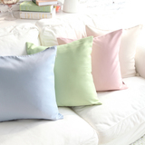 素色沙发抱枕靠垫套 床上大靠包 嫩粉色 绿色 天蓝色 米白色 定做
