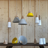 北欧餐厅吊灯吧台灯床头卧室咖啡厅创意个性简约单头实木铝材灯罩