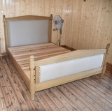 美式乡村实木床1.8米橡木床1.5米软包布艺双人床欧式家具软床大床