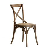 【天天特价】家用实木餐椅背叉椅子橡木美式法式靠背实木餐椅
