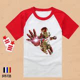 钢铁侠3 Iron Man 3 儿童装 短袖T恤  夏天 衣服 男女童 纯棉t恤