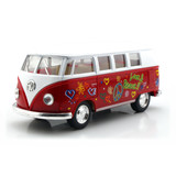 智冠1：32 美国大众经典彩绘巴士面包车 回力车 合金汽车模型玩具