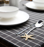 美式现代简约乡村田园加厚防水黑白黑色格子色织餐桌布台布茶几布