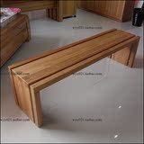 纯实木榆木床尾凳子长排凳 现代简约 上海家具厂家直销原木色清漆