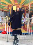 韩国秋冬新款女装高端定制粗毛线麻花套头长款名媛针织毛衣连衣裙