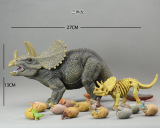 正版散货 仿真稀有恐龙模型/恐龙玩具 超大三角龙 骨架 恐龙蛋