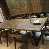 复古咖啡厅桌椅实木家具铁艺简约餐桌书桌办公会议桌老板桌电脑桌