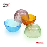 玻璃碗彩色透明餐碗套装可爱甜品碗水果碗沙拉碗四色装包邮宜家