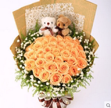 上海鲜花速递同城33朵优质红玫瑰鲜花生日，鲜花店专人送花上门，