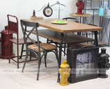 法式乡村家具书桌loft工矿个性铁木结合书桌餐桌台办公桌写字台