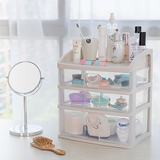 日本创意透明抽屉式桌面收纳盒梳妆台化妆品置物架客厅遥控器收纳