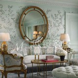 椭圆形装饰镜玄关镜欧式美式风格壁炉镜金色法式浴室镜床头壁挂饰