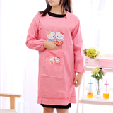 韩版一体式围裙长袖防尘厨房成人罩衣反穿衣罩可爱带袖围裙包邮