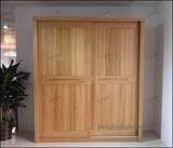 上海卧室全实木纯榆木衣柜移门推拉滑整体衣柜原木色北欧风格定制