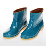 中筒加绒可拆雨鞋雨靴女款水鞋韩版时尚透明套鞋低帮果冻雨鞋胶鞋