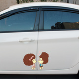 嘎嘎咕 moc 可爱摩丝娃娃卡通对贴 汽车贴纸 车身侧门车门贴