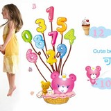 数学012345678910粉色熊墙贴纸儿童爱彩色数字卡通墙纸儿童AY7116