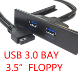 双口USB 3.0主板连接线支架 集线器2口分线器 软驱前置面板