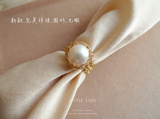 以色列设计品牌  14K金丝编织 天然不规则珍珠戒指