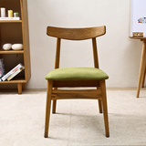 北欧橡木实木餐椅简约现代创意家用椅子布艺咖啡椅日式餐椅韩式椅