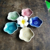 10个包邮冰裂釉陶瓷碟子 泰式spa美容精油调配专用碟 如意碟 花朵