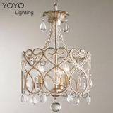 YOYO  心形水晶吊灯 欧美式乡村客厅卧室床头玄关卫生间吊灯具
