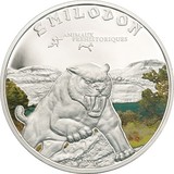 科特迪瓦2011年动物剑齿虎老虎精制彩色纪念银币