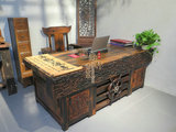 老船木办公家具中式复古老板桌电脑桌主管桌大板实木办公桌椅组合