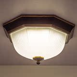 简约现代阳台卧室房间圆形吸顶灯美式乡村黑色铁艺创意LED灯具