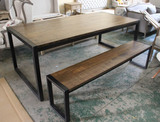 特价美式北欧铁艺咖啡厅茶几宜家餐桌办公桌实木饭桌长桌长椅长凳