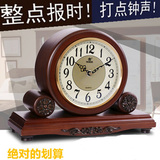 霸王实木台钟欧式座钟创意个性坐钟摆件古典客厅静音中式大号钟表