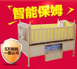加长电动婴儿床实木智能自动婴儿床电动摇篮床实木多功能婴儿床