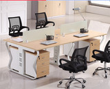 青岛简约办公家具组合职员办公桌4人位屏风卡位现代员工电脑桌椅
