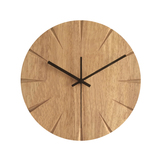 简约现代原木创意挂钟 客厅个性实木钟表 超静音田园卧室墙钟壁钟
