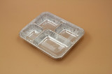 一次性铝箔快餐外卖打包盒 一次性锡纸长方盒 四格铝箔餐盒长方形