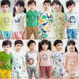 Unifriend16夏新韩国儿童内衣套装七分袖汽车恐龙空调家居超薄棉