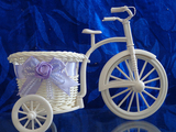 秋季工艺品自行车式花篮干花包桌面花盆花艺手工编织室内装饰