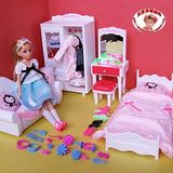 正品甜甜屋梦幻房间芭比娃娃衣柜家具女孩礼物套装大礼盒儿童玩具