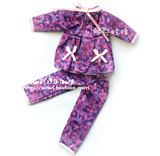 芭比衣服 珍妮 桃子 可儿娃娃衣服 紫色家居可爱套装娃娃睡衣