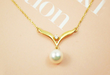 【日本代购:绝代秒杀】Mikimoto 御木本珍珠钻石18K金飞燕项链