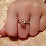 1克拉钻戒   六爪钻石戒指 925纯银 女戒 结婚订婚戒指