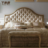全实木床美式布艺拉扣双人床现代简约卧室公主床欧式1.8米软包床