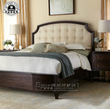 美式实木布艺软包床法式复古做旧皮艺双人床北欧宜家1.5米1.8婚床